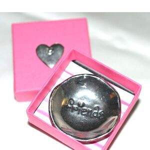 NIP Basic Spirit Pewter Friends Trinket Bowl/Heart Gift Box
